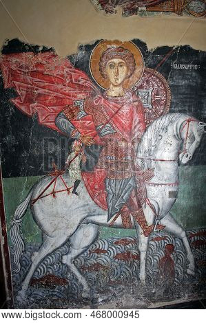 Pedoulas, Cyprus - 5 September 2022: Archangelos Michael (archangel Michael) Church Interior, Which 