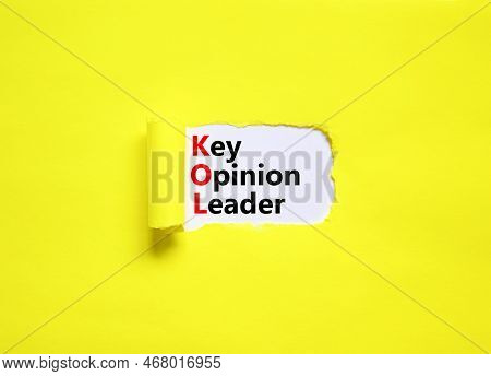 Kol Key Opinion Leader Symbol. Concept Words Kol Key Opinion Leader On White Paper On A Beautiful Ye