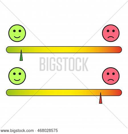 Emotion Scale. Smile Face. Flat Character. Vector Illustration. Stock Image.