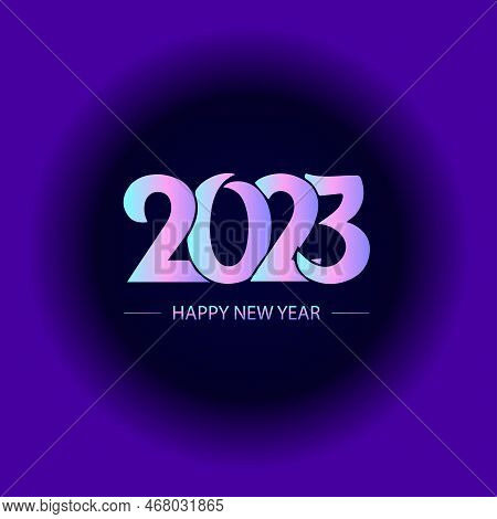 2023 Happy New Year Beautiful And Colorful Text Design And Radial Grediant Background-01