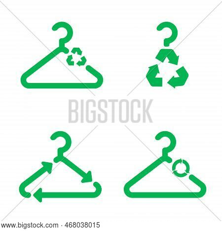Sustainable Slow Fashion Vector Illustration. Recycling Sign Green