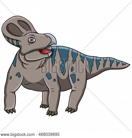 The Cartoon Protoceratops Isolated On White Background