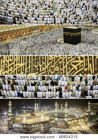 Sammensætning på Hajj og besøger Kabaen i Mekka
