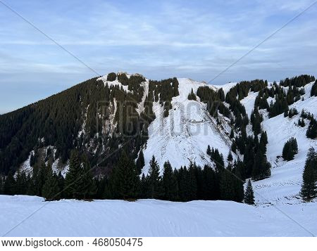 Peak Of The Mountain Kronberg (kronberg-gipfel) And The First Late Autumn Snow In The Alpstein Mount