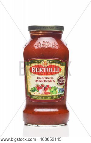 Irivne, California - 23 Dec 2022: A Bottle Of Bertolli Traditional Marinara Sauce.