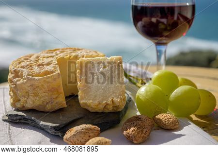 Tasting Of Tawny Port Wine And Local Portuguese Matured Cheese Queijo Serpa, Setubal Area, Portugal