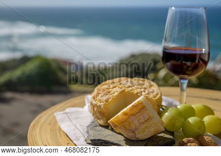 Tasting Of Tawny Port Wine And Local Portuguese Matured Cheese Queijo Serpa, Setubal Area, Portugal