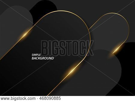 Dark And Gold Line Background, Modern Classy Vector Background