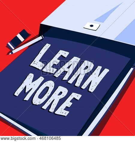 Handwriting Text Learn More. Word For Deepen Knowledge Of The Thing You Want To Do Or New Skill