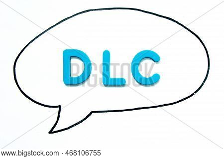 Alphabet Letter With Word Dlc (abbreviation Of Downloadable Content) In Black Line Hand Drawing As B