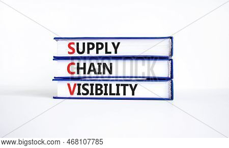 Scv Supply Chain Visibility Symbol. Concept Words Scv Supply Chain Visibility On Books On A Beautifu