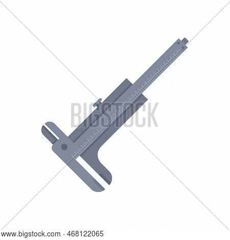 Dial Caliper Icon Flat Vector. Calliper Tool. Micrometer Scale Isolated