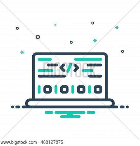 Mix Icon For Codes Key Binary Byte Coding Backslash Less-than Greater-than
