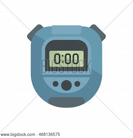 Digital Stopwatch Icon Flat Vector. Stop Timer. Watch Clock Isolated