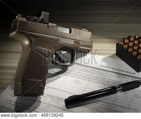 Semi Auto Pistol With Public Domain 4473 Fbi Form For Its Purchase