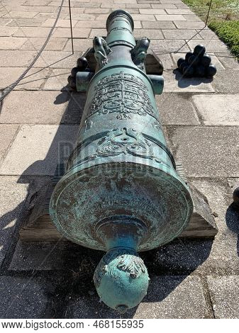 Spanish Era Cannon And Ball From St. Augustin Fort