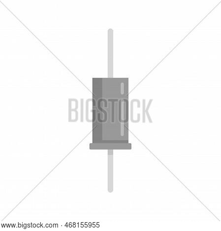 Technology Capacitor Icon Flat Vector. Component Resistor. Ceramic Current Isolated