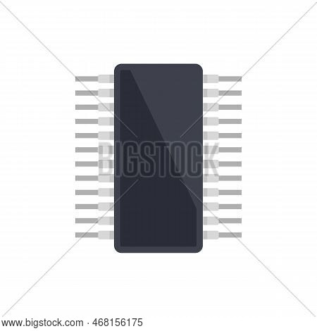 Processor Technology Icon Flat Vector. Cpu Circuit. Digital Core Isolated