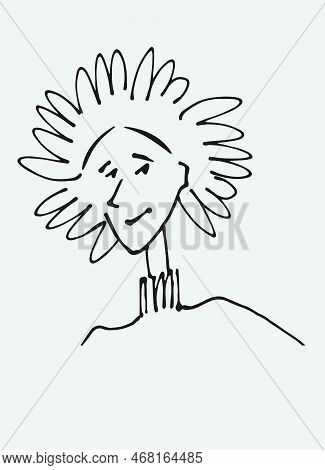 Avatar Of A Young Woman. Flat Style, Isolated Vector Element