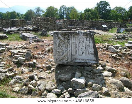 Ancient Ruins from Colonia Ulpia Traiana Augusta Dacica Sarmizegetusa in Romania