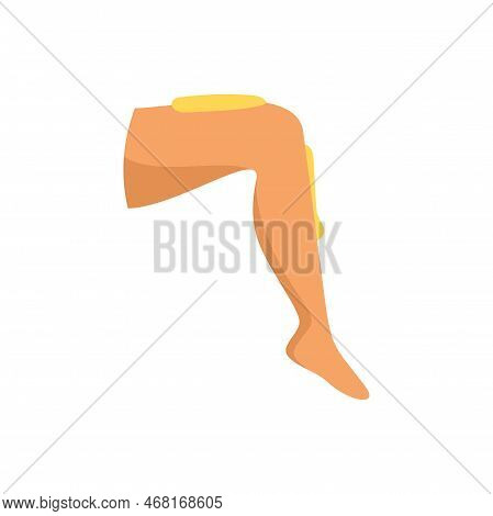 Leg Wax Icon Flat Vector. Gold Seal. Hair Depilation Isolated