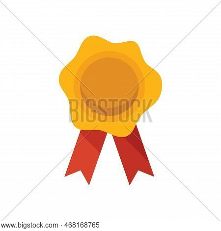 Wax Stamp Icon Flat Vector. Golden Letter. Mail Label Isolated