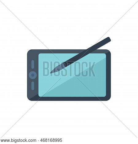Writing Tablet Icon Flat Vector. Write Text. Notepad Pencil Isolated