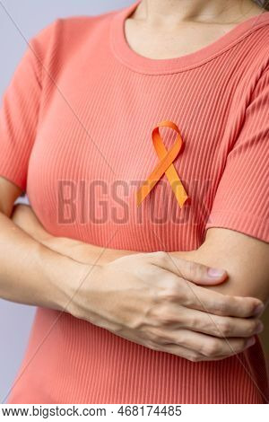 Orange Ribbon For Leukemia, Kidney Cancer Day, World Multiple Sclerosis, Crps, Self Injury Awareness