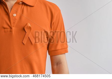 Orange Ribbon For Leukemia, Kidney Cancer Day, World Multiple Sclerosis, Crps, Self Injury Awareness