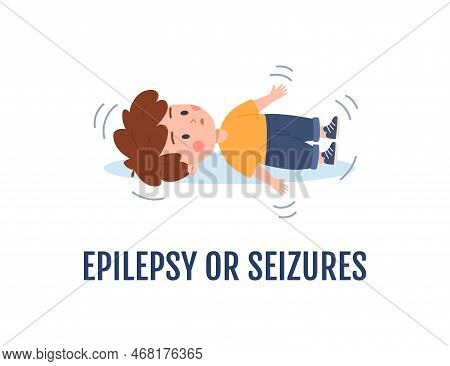 Epilepsy And Seizures In Child With Neurological Autism Disorder Vector Isolated.