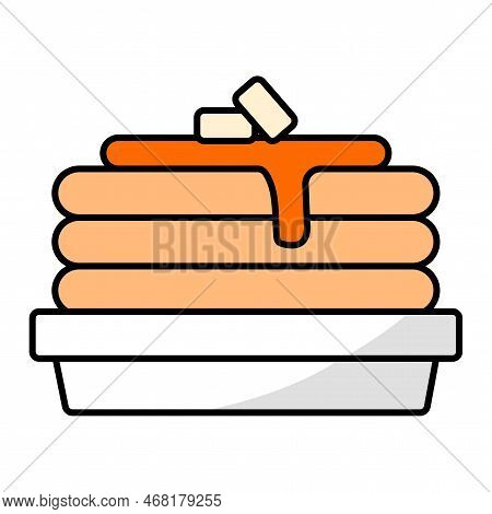 Cartoon Pancake. Restaurant Poster. Cooking Background. Vector Illustration. Stock Image.