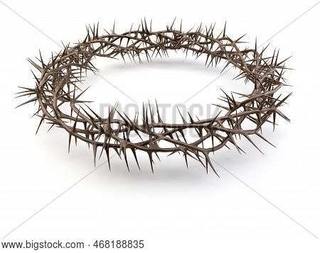 Branches Of Thorns Woven Into A Crown Depicting The Crucifixion - 3d Render