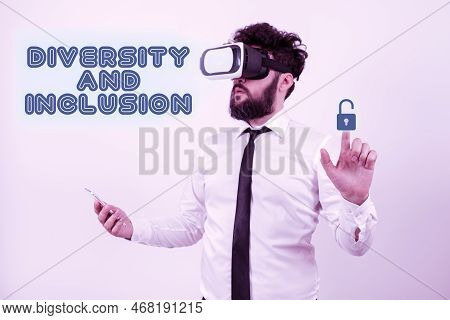 Conceptual Caption Diversity And Inclusion. Business Concept Range Human Difference Includes Race Et