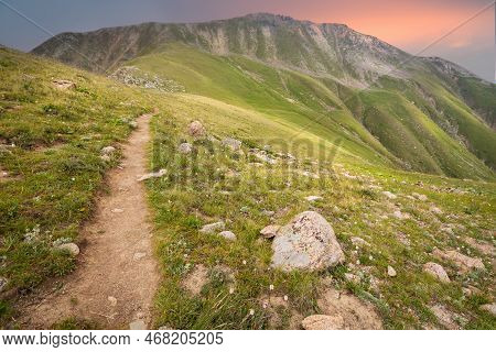 Hiking Trail From Furmanov Mountain To Panorama Peak In Almaty Mountains