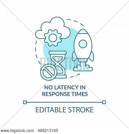 No Latency In Response Times Turquoise Concept Icon. Quick Processing Data Abstract Idea Thin Line I