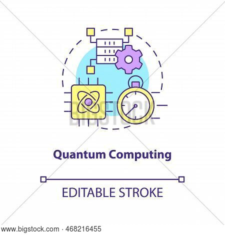 Quantum Computing Concept Icon. Machine Learning. Data Science Technology Abstract Idea Thin Line Il