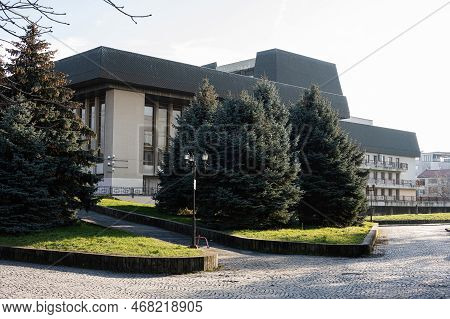 Uzhgorod, Ukraine- January 2, 2023: Drama Theater In Uzhgorod, Ukraine.