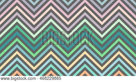 Multi And Pastel Color Serrated Shape On Gray Background.