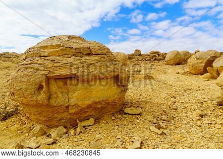 Winter View Of The Bulbs Rocks (boulders) Of Kedar Valley, Massive Eilat Nature Reserve, Southern Is
