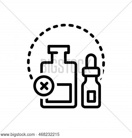Black Line Icon For Essentially Necessarily Medicine Bottle Dropper Cancel