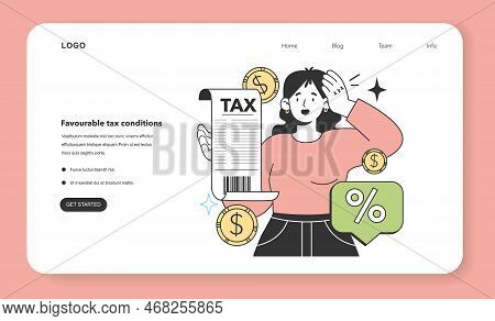 Favourable Tax Conditions For Small Business Web Banner Or Landing Page.