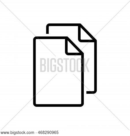 Black Line Icon For Plain Blank Simple Paper Empty Folder Rough-sheetp Stationary Pages File