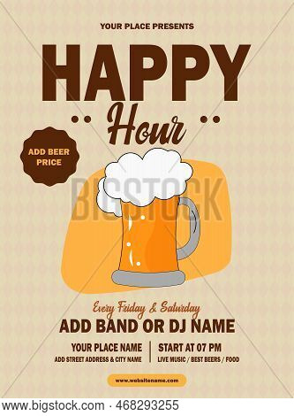 Happy Hour Night Party Flyer Poster Social Media Post Design