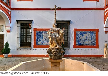 Courtyard Of The Hospital De La Caridad Church In Seville, Spain