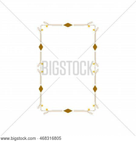 Golden Frame With Wavy Line For Pfoto