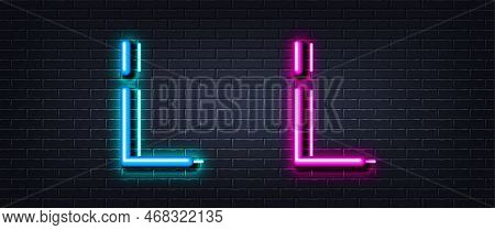 Initial Letter L Icon. Neon Light Line Effect. Line Typography Character Sign. Large First Font Lett