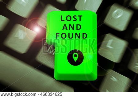 Text Caption Presenting Lost And Found. Concept Meaning Place Where You Can Find Forgotten Things Se