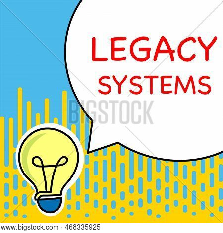 Sign Displaying Legacy Systems. Internet Concept Old Method Technology Computer System Or Applicatio