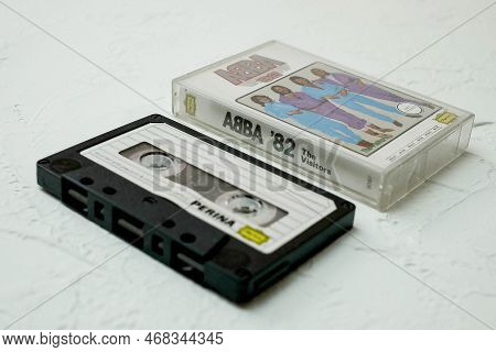 Jakarta, Indonesia - January 06 , 2023 : Original Cassette Tape, Album The Visitors From The Band Ab