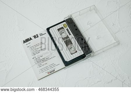 Jakarta, Indonesia - January 06 , 2023 : Original Cassette Tape, Album The Visitors From The Band Ab